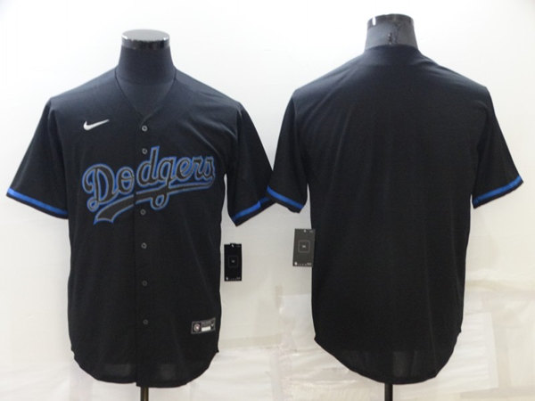 Men's Los Angeles Dodgers Blank Black Cool Base Stitched Baseball Jersey